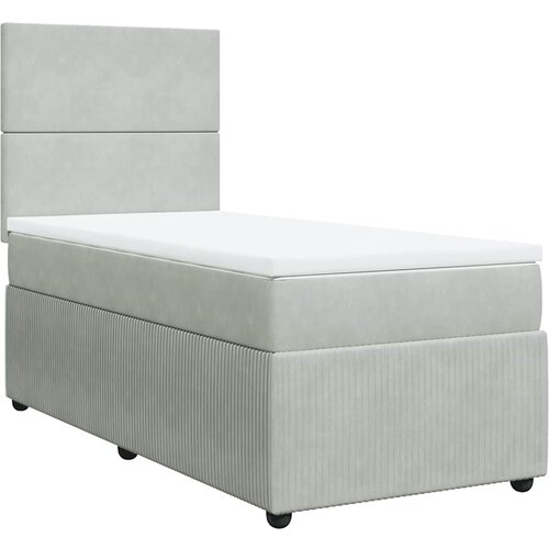 Box spring krevet s madracem svjetlosivi 90x190 cm bar&amp;scaron;unasti Slike