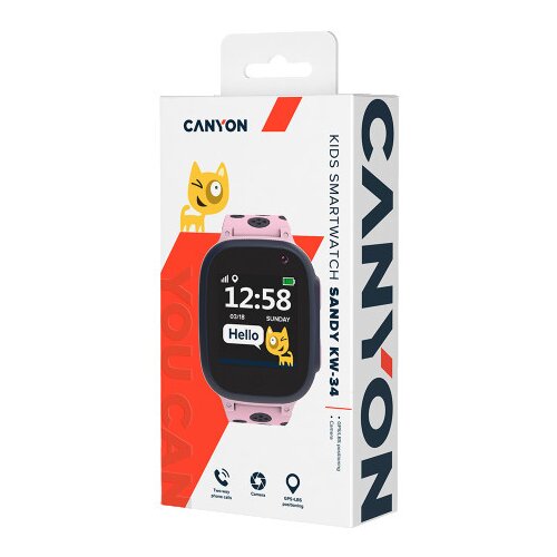 Canyon Kids smartwatch, 1.44 inch colorful screen, GPS function, Nano SIM card, 32+32MB, GSM(850/900/1800/1900MHz), 400mAh battery, compatibility with iOS and android, Blue, host: 52.9*40.3*14.8mm, strap: 230*20mm, 42g Cene