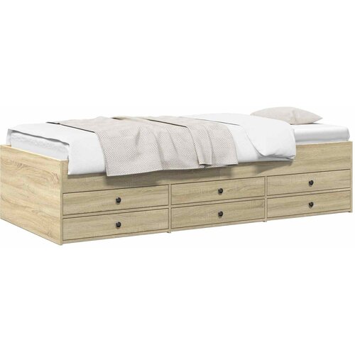  Okvir kreveta s pohranom s ladicama Hrast sonoma 80 x 200 cm Slike