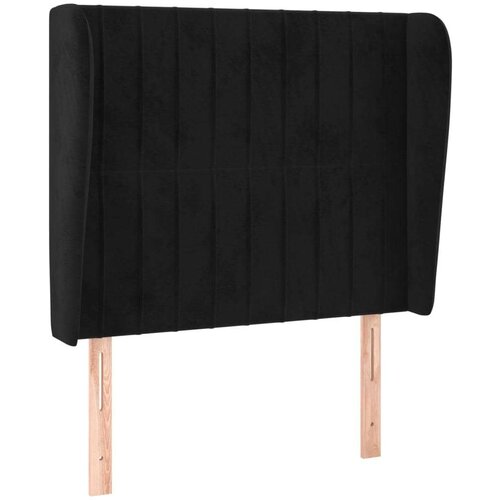  Uzglavlje s u&amp;scaron;ima crno 93x23x118/128 cm bar&amp;scaron;unasto Slike