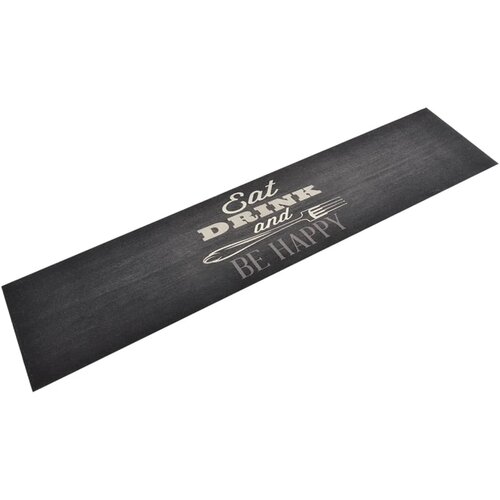 VidaXL Kuhinjski tepih perivi s natpisom crni 60 x 300 cm bar&amp;scaron;unasti Slike