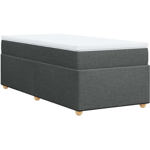 VidaXL Krevet s oprugama i madracem tamnosivi 90 x 190 cm od tkanine Slike