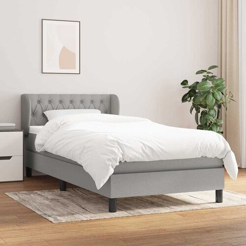 Box spring krevet s madracem svjetlosivi 90x190 cm od tkanine Cijene