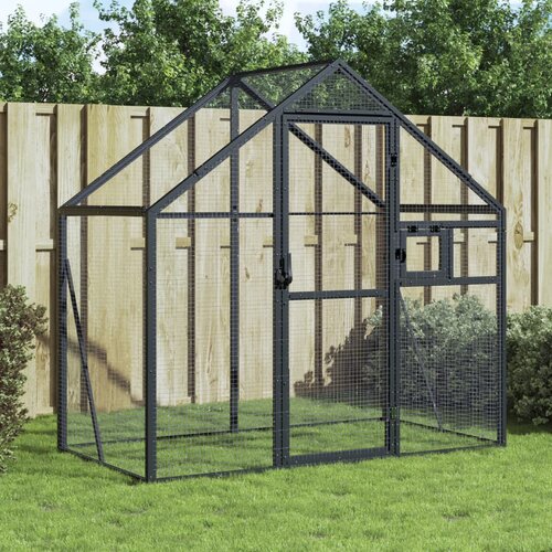 vidaXL Ptičnica antracitna 179x100x185 cm aluminij Cene