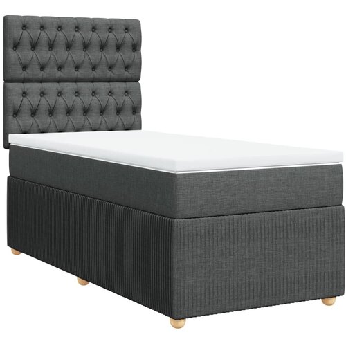 Maison Chic Box spring postelja - Vzmetna postelja z vzmetnico temno siva 90x200 cm blago SL4955, (21907526) Cene
