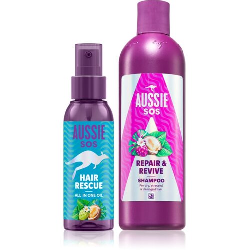 Aussie SOS Hair Rescue &amp;amp; Repair &amp;amp; Revive set za suhe, obremenjene lase Slike