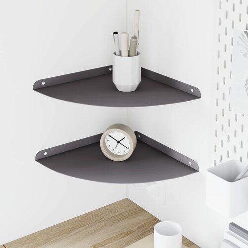  Kutna flota polica s policom 2 pcs Crna 30 x 30 x 2 cm Cijene