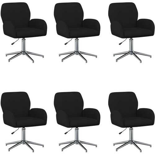 vidaXL Okretne radne stolice 6 kom. 54 x 58 x 90 cm Crna Tkanina - Crna 6 Cijene