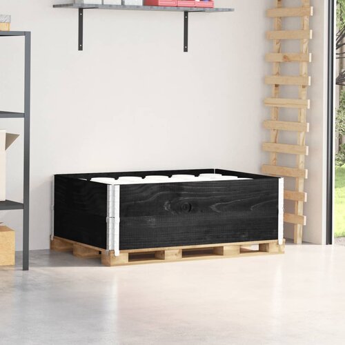 vidaXL Paletni okvirji 2 kosa črni 120x80 cm trdna borovina Cene