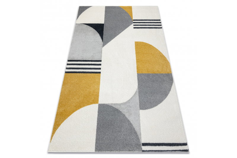 RugsX Preproga FUSION 1327 bela / temno siva / zlato - Geometrična, moderna, abstraktna 120x170 cm, (5000176016) Slike