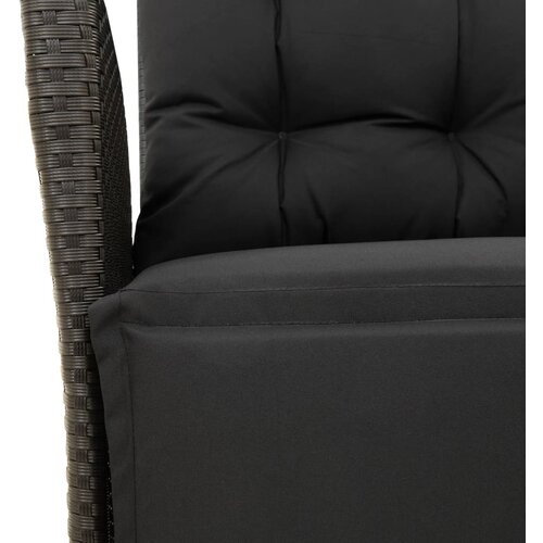  9-dijelni vrtni blagovaonski set s jastucima crni od poliratana Crna Dužina stola 190 cm Slike