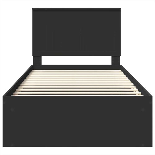  Okvir za krevet Crna 100 x 200 cm Čvrsto borovo drvo Slike