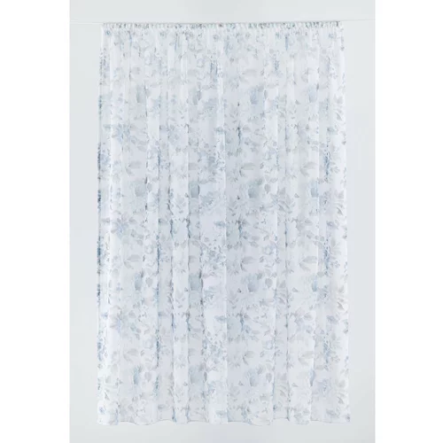 Mendola Fabrics Bela/modra prosojna zavesa 300x260 cm Elsa – Mendola Fabrics