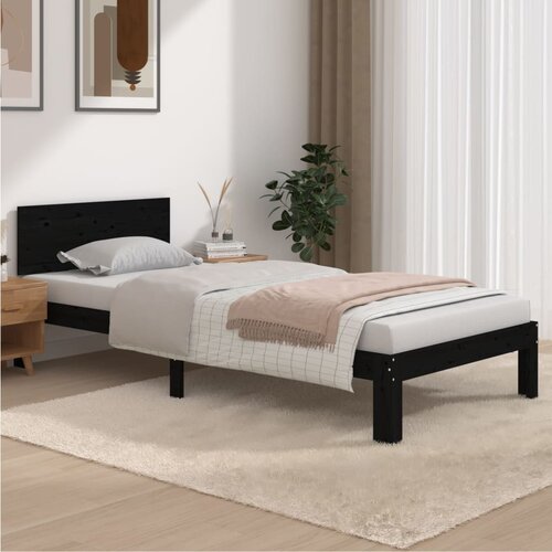  Okvir za krevet od masivne borovine crni 90 x 200 cm Cene
