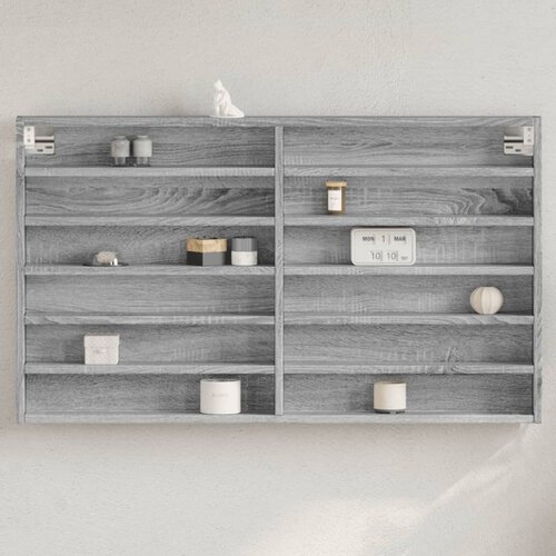 VidaXL Vitrina boja sivog hrasta sonome 100x8,5x58 cm drvena Slike