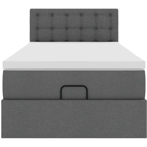VidaXL otomanski krevet s madracem tamnosivi 90x200 cm tkanine Slike