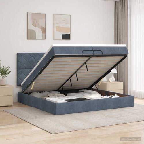  Krevet od pjene s madracem i LED-om Tamnosiva 200 x 200 cm Cijene