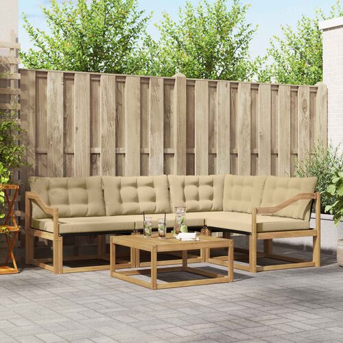  Set vanjskih sofa 5 kom. Bijela i bež Cijene