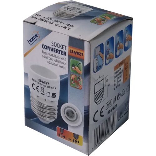 Home Domov Adapter za sijalko grlo E27 na E14 - E14/E27 Slike