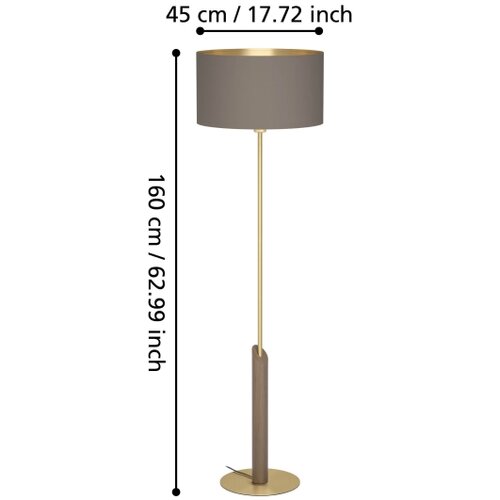 Eglo 390338 - Stojeća lampa SANTANDRIA 1xE27/40W/230V braon/zlatna Slike