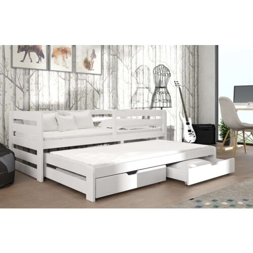 Drveni dečiji krevet senso sa dodatnim krevetom i fiokom - beli - 190*90 cm Cene