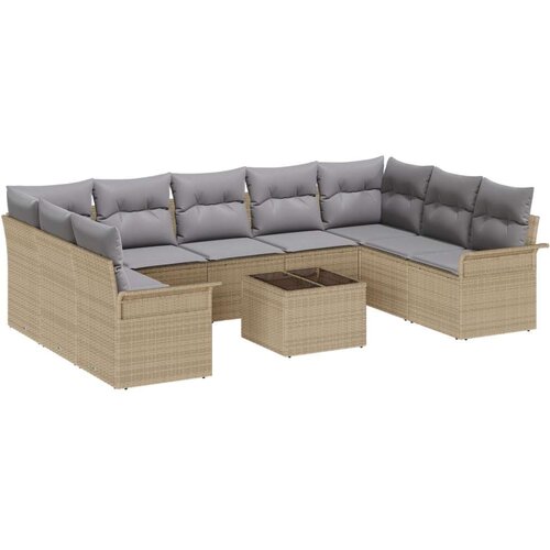  10 komada Vrtni kauč set s jastuком Crni poli ratan  2-sjedni Vrtni kauč s pohranom i jastuком Bež poli ratan Cijene