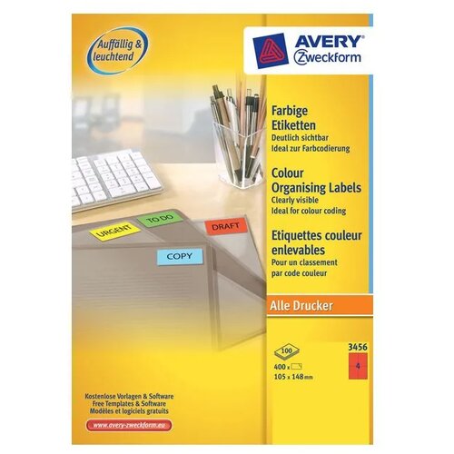 Avery Zweckform Etikete za označevanje, rdeče 105 x 148 mm Cene