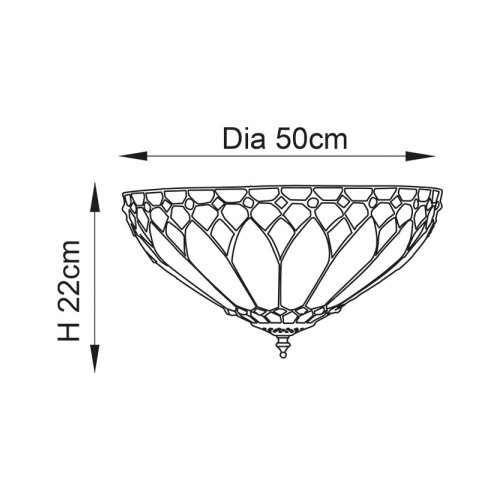 Endon 63973 - stropna svetiljka tiffany brooklyn 2xE14/60W/230V prečnik 50 cm Slike