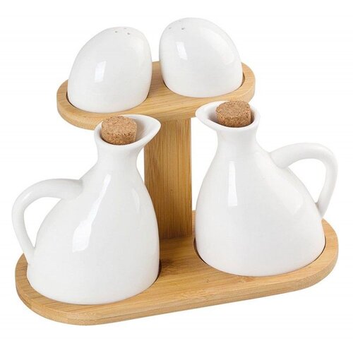 Altom design set za sol, papar, ocat i ulje na podlozi od bambusa -01010156 Cene
