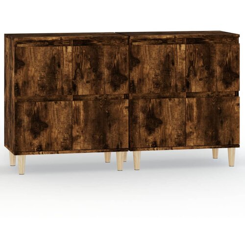 Maison Chic Komoda - Predalnik 2 kosa dimljeni hrast 60x35x70 cm inženirski les, (21722158) Slike
