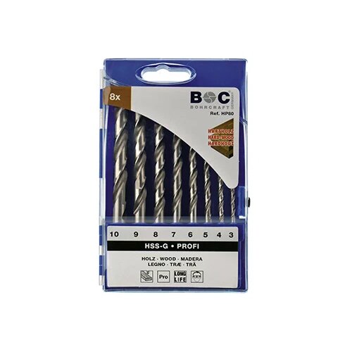 BOHRCRAFT set burgija za drvo HSS-G &amp;Oslash;3-10mm 8kom. HP80 31101430008 Slike