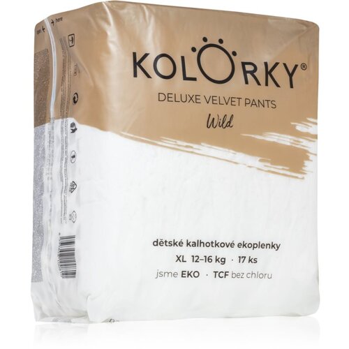 Kolorky Deluxe Velvet Pants Wild hlačne plenice za enkratno uporabo velikost XL 12-16 Kg 17 kos Cene