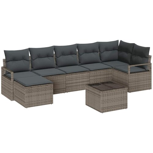  Set sofe 8 kom. Svijetlo siva poliratan Svjetlosiva 287 x 122 x 85 cm Slike