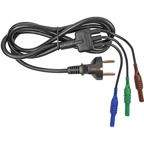 Cliff Varnostni merilni kabel \, [vtikač z varnostnim kontaktom - vtikač 4 mm]\, 1\,5 m\, modre\, zelene in rjave barve\, CIH29950, (20422400) Slike