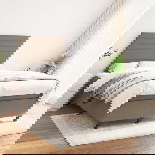  The Living Store Box spring postelja z vzmetnico taupe 120x200 cm blago - Box Spring Postelja, (21454164) Cene