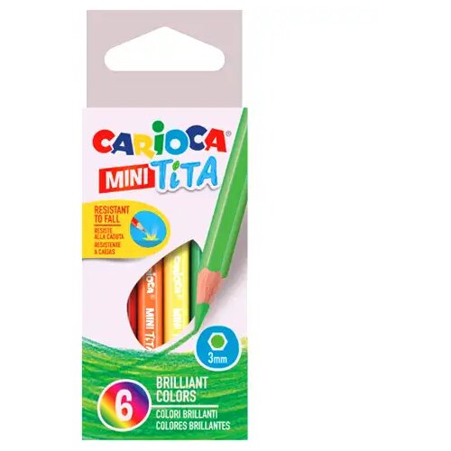 Carioca Carioca: Mini Tita 6-delni komplet barvnih svinčnikov odpornih na lome Cene