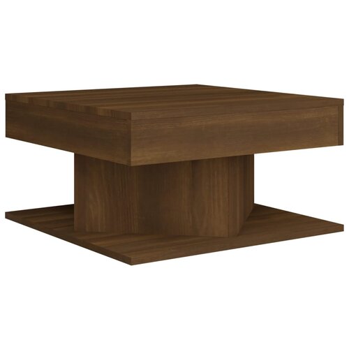 Maison Chic Klubska mizica - kavna mizica - Nizka mizica rjavi hrast 57x57x30 cm konstruiran les, (21753242) Slike