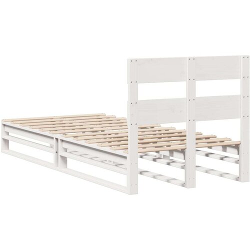 VidaXL Okvir kreveta bez madraca bijeli 100x200 cm konstruirano drvo Slike