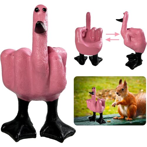 Generic Funny duck resin statue, finger duck resin garden statue, duck resin craft decorative sculpture statue for home office desk joke prank gift, (21065475) Slike