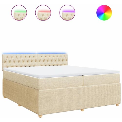 vidaXL Krevet s oprugama i madracem krem 200 x 200 cm od tkanine Cijene