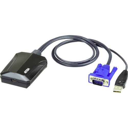 Aten KVM adapter [1x mo&scaron;ki konektor VGA\, mo&scaron;ki konektor USB 2.0 tipa A - 1x ženski konektor USB 2.0 tipa mini B] črna, (20419705) Cene