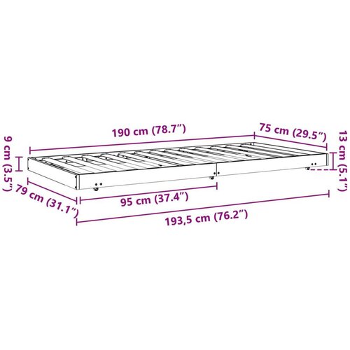  Okvir za krevet Vosak smeđa 70 x 190 cm Slike