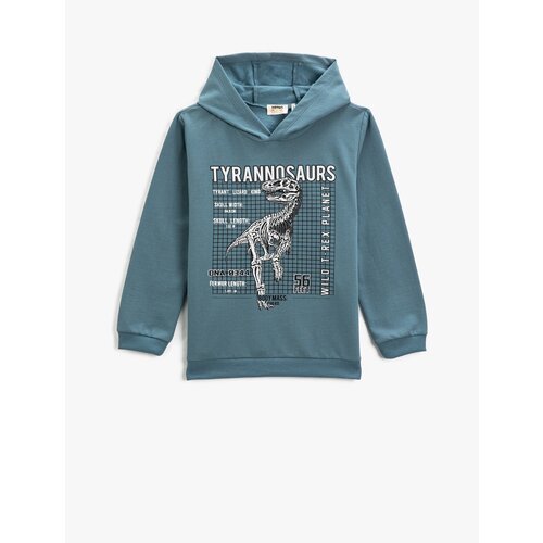 Koton Dinosaur Printed Hooded Sweatshirt Long Sleeve Slike