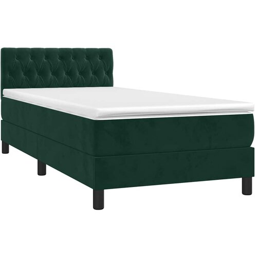 Box spring krevet s madracem tamnozeleni 90x190 cm bar&amp;scaron;unasti Slike