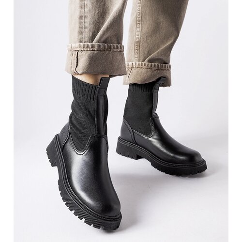 Big Star Black slip-on ankle boots Cene