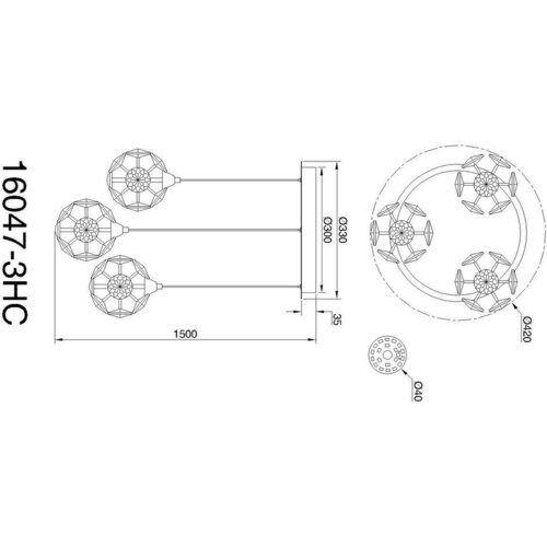 Globo 16047-3HC - LED luster na sajli VIRINA LED/24W/230V Slike