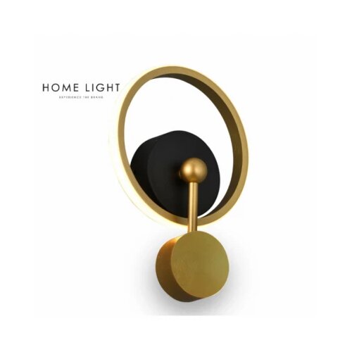 Vesta 468 ZIDNA LAMPA 15W 3000K CRNA/BRUSENO ZLATO Slike