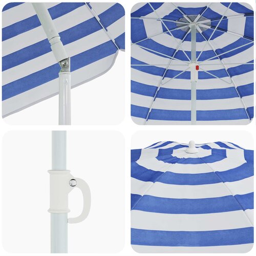  Suncobran za plažu Plava i bijela 206 x 206 x 212 cm Slike