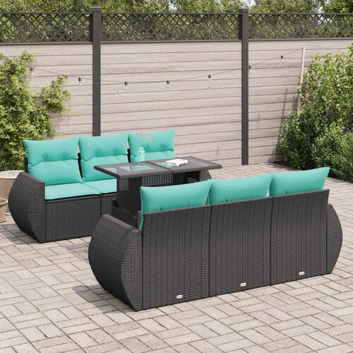  7-dijelni set vrtnih sofa od poliratana s jastucima crni bagrem Cene