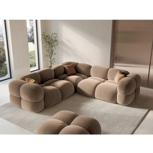 Cosmopolitan Design Smeđa bar&amp;scaron;unasti kutna garnitura Loretto &amp;ndash; Slike
